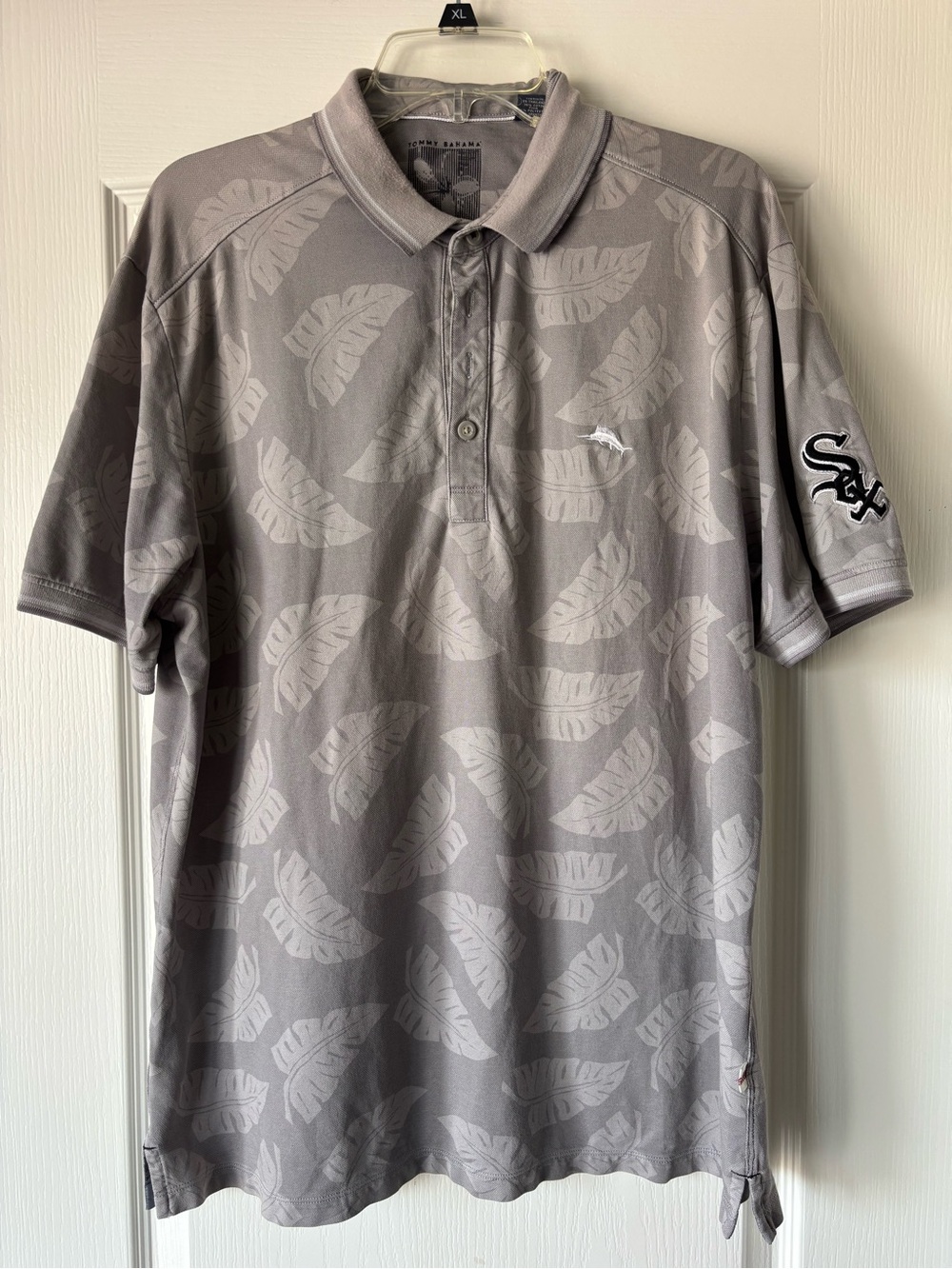 Tommy Bahama Chicago White Sox MLB Polo Shirt gray palm frond design men’s large
